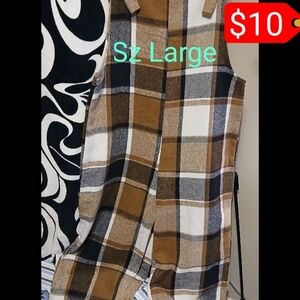 Chic Plaid Women's Jumpsuit in Brown and Black